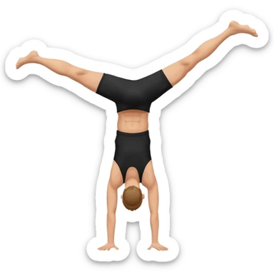 black shorts and tank tops white man one handhandstand sticker