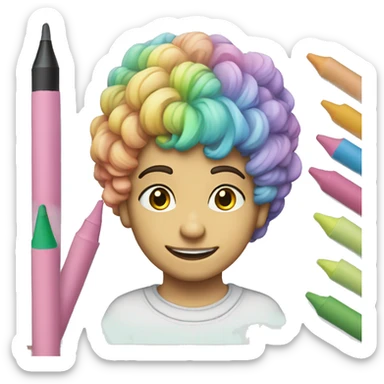  Pastel colored Markers and a coloring book sticker