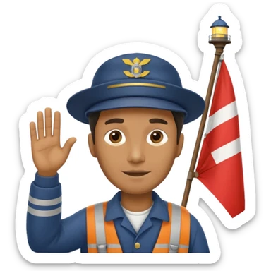 lighthouse Keeper raising signal flag sticker