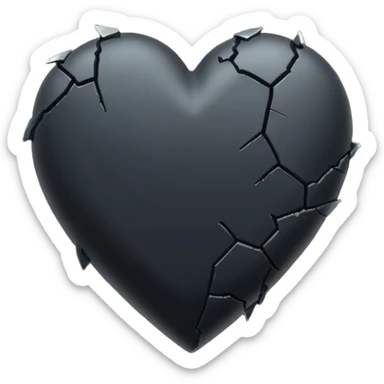 Black heart break sticker