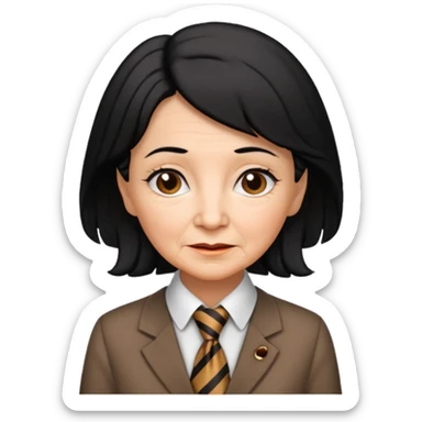 old women with Necktie. different hair styles, black hair. sticker