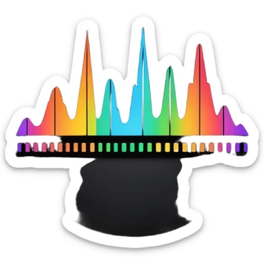 full black audio spectrum sticker