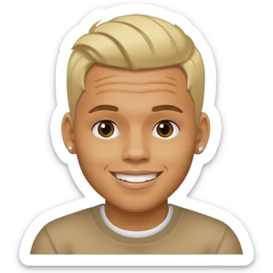 Chris Brown with blonde hair sticker