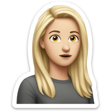 white girl one eyebrow up confused sticker