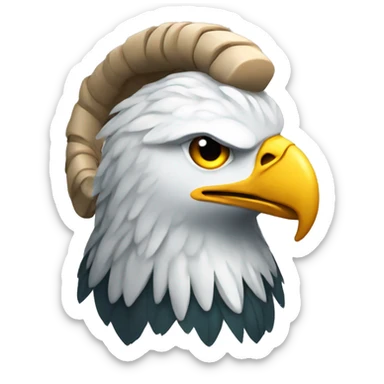 Eagle with ram horns sticker