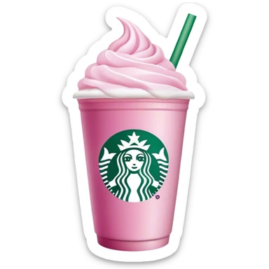 starbucks cup pink drink with cold foam sticker