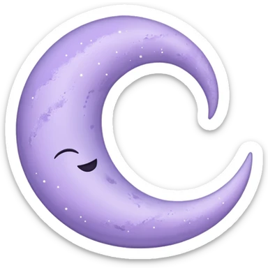 A pastel purple lavender crescent moon sticker