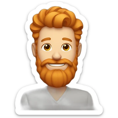 ginger hear bearded guy wink sticker