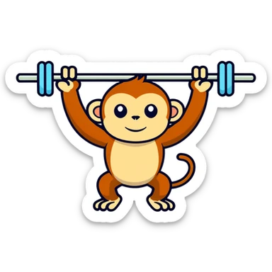 Monkey lifting bar sticker