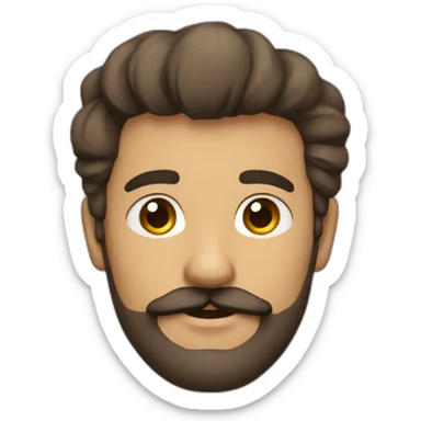 Homme brun avec un peu de barbe et de moustache  sticker