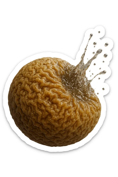 cellula di glicogeno in italiano che si svuota di acqua, iperrealistica 4k sticker