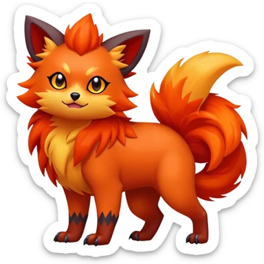 Zorua-Litleo-Fakémon-hybrid-creature (full body)  sticker