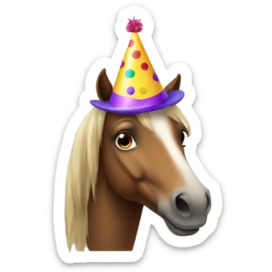 Horse with Party hat sticker