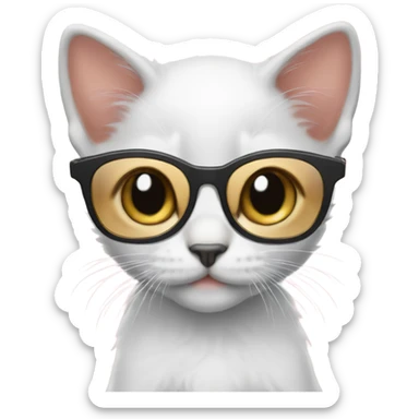 Kitten wearing 2025 glasses sticker