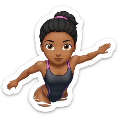 black female athlete swimming sticker