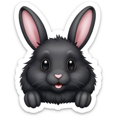 Black bunny rabbit jumping sticker