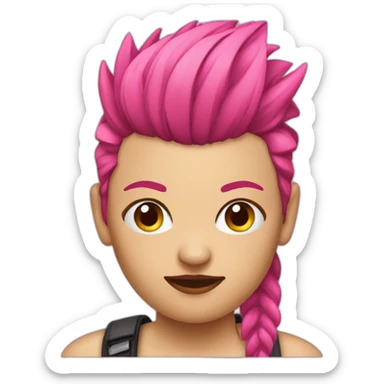 Woman Bruised punk with pink Mohawk sticker