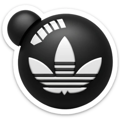 Adidas white stripes black emoji sticker