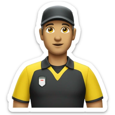fieldhockey umpire with yello shirt sticker