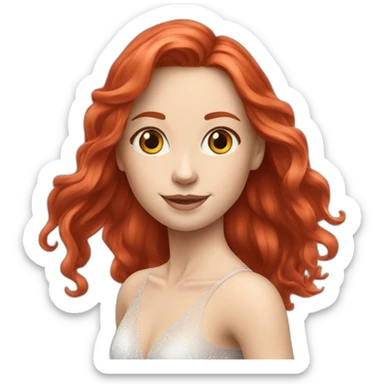 Alexandra trusova figure skater long red hair sticker