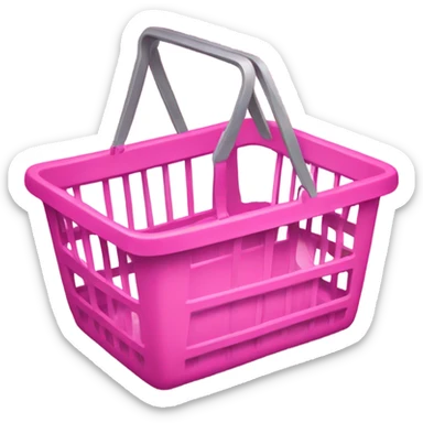 Pink empty shopping basket sticker
