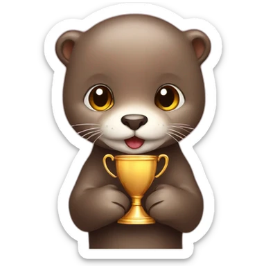 cute otter with a trophy sticker