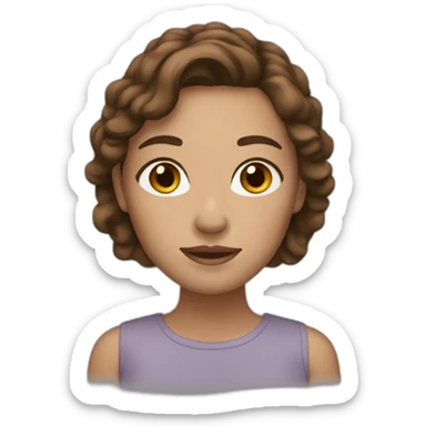 woman with brown hair and freckles sticker