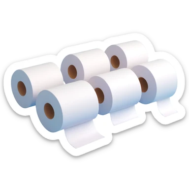 row of toilet paper rolls 3D emoji style sticker