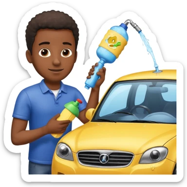 car washer black man  sticker