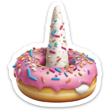 Sprinkle donut with unicorn horn  sticker