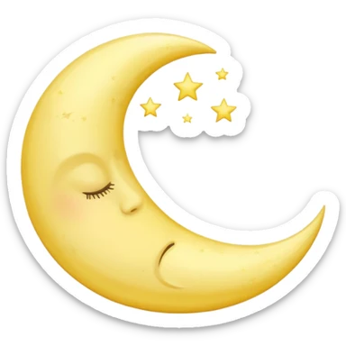 crescent moon sleeping sticker