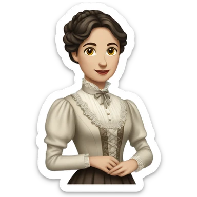 Brunette elegant Victorian woman sticker