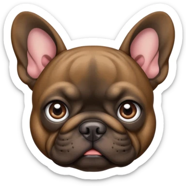 Dark drown Brindle French bulldog sticker