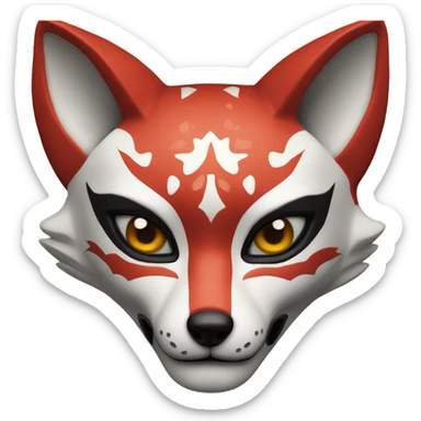 red kitsune mask sticker