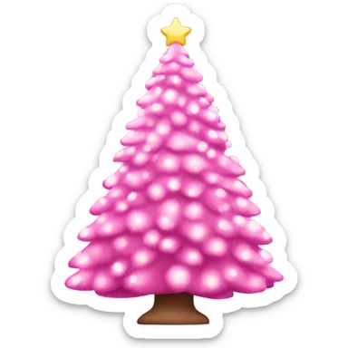 Pink Christmas tree sticker