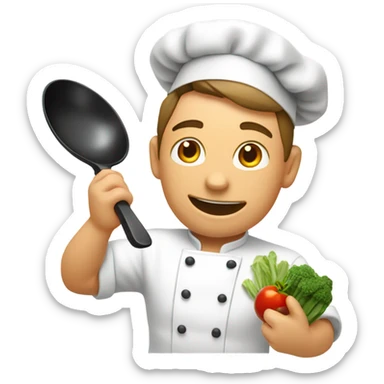 pan tossing food sticker