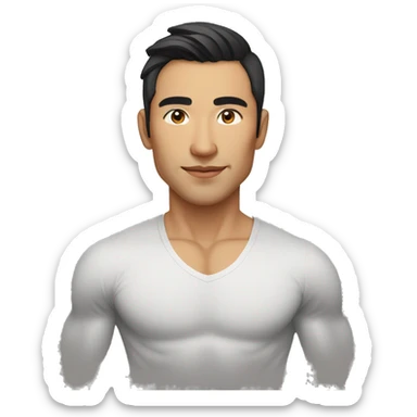 attractive, ripped, stylish central asian man, portrait, nutrionist sticker