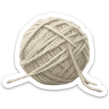 Plain Ball of yarn with a loose end sticker