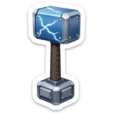 Thor hammer with thunder back side sticker