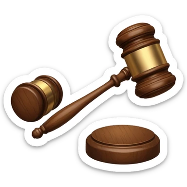 Courtroom Items, Gavel – wooden hammer used by the judge

 sticker
