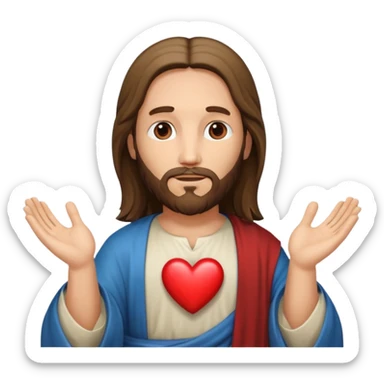 Jesus christ with a heart in his hands  sticker