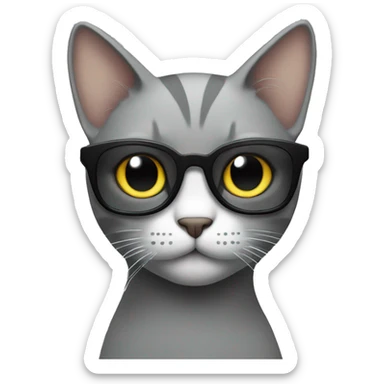 Cat grey cool sticker