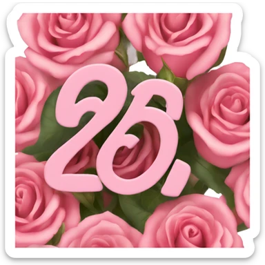 Big rose bouquet that says 25th birthday sticker