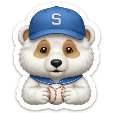 white Bear with cap sticker