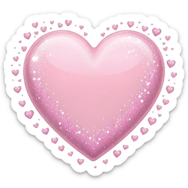 pastel pink heart and pastel pink sparkles sticker