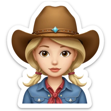 Girl with cow girl hat sticker