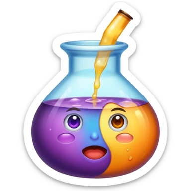 potion instantly changing color success face sticker