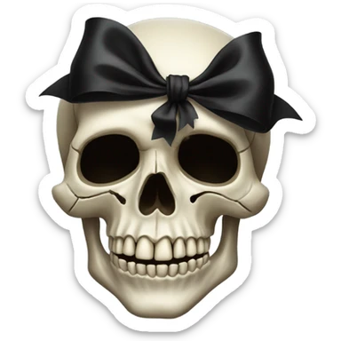 skull with a bow sticker