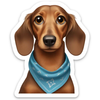 Long-haired-dachshund-with-bandana sticker