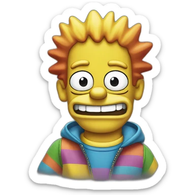 Rainbow Bart Simpson sticker